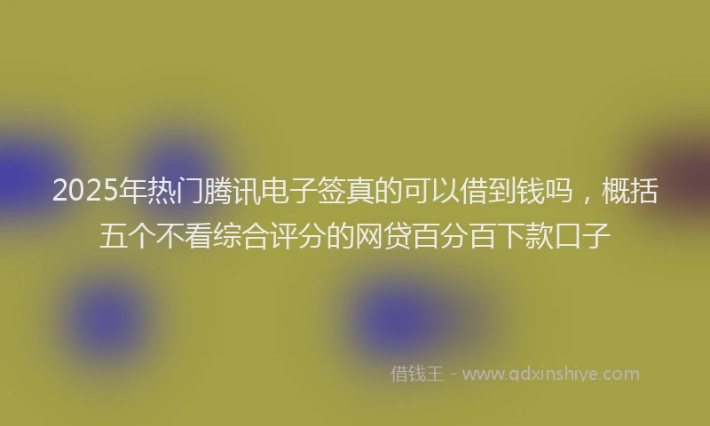 2025年热门腾讯电子签真的可以借到钱吗，概括五个不看综合评分的网贷百分百下款口子