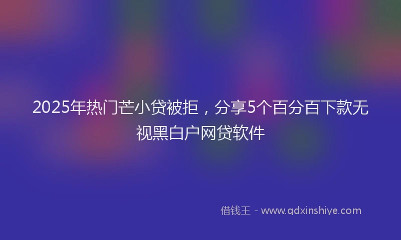 2025年热门芒小贷被拒，分享5个百分百下款无视黑白户网贷软件