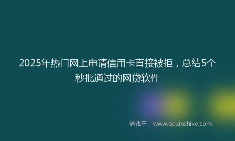 2025年热门网上申请信用卡直接被拒，总结5个秒批通过的网贷软件