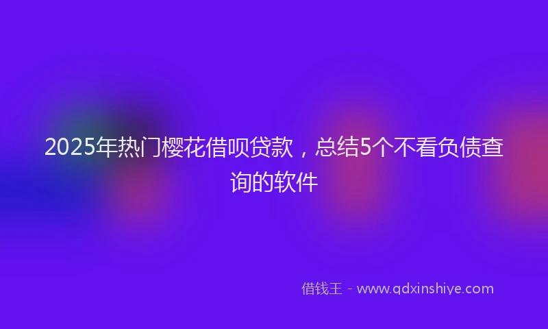 2025年热门樱花借呗贷款，总结5个不看负债查询的软件