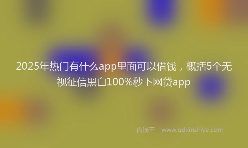 2025年热门有什么app里面可以借钱，概括5个无视征信黑白100%秒下网贷app