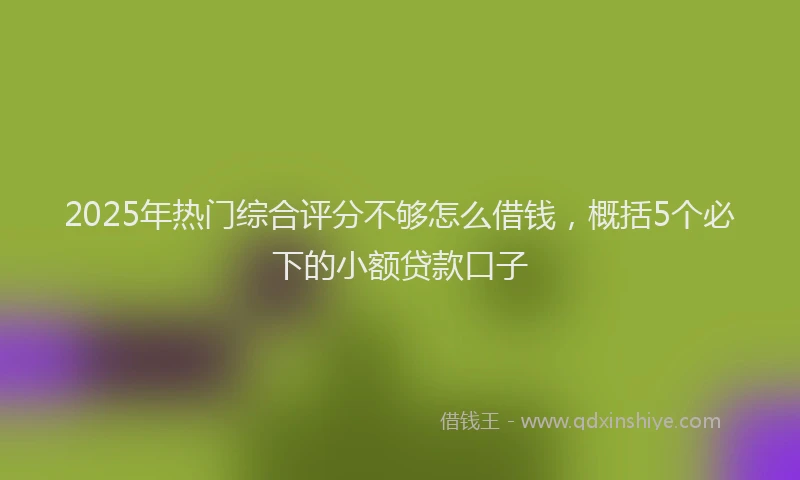 2025年热门综合评分不够怎么借钱，概括5个必下的小额贷款口子