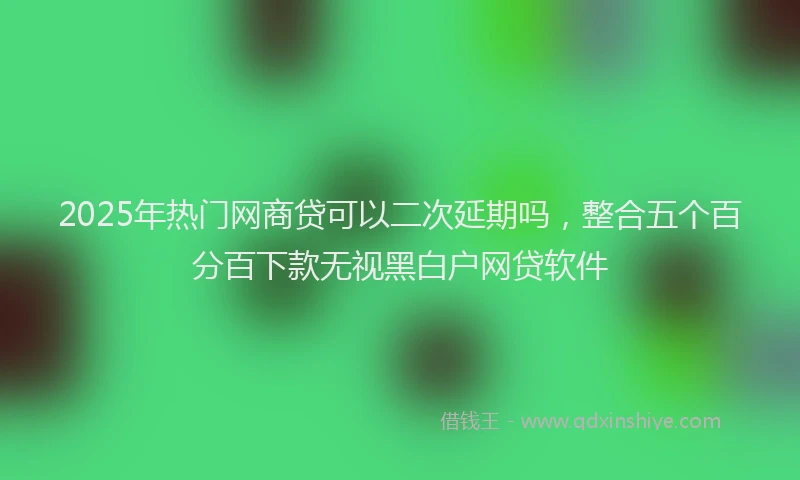 2025年热门网商贷可以二次延期吗，整合五个百分百下款无视黑白户网贷软件