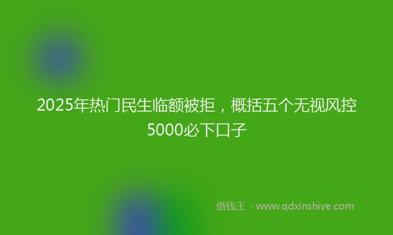 2025年热门民生临额被拒，概括五个无视风控5000必下口子