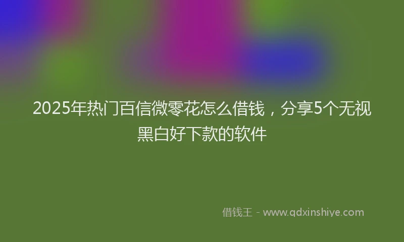 2025年热门百信微零花怎么借钱，分享5个无视黑白好下款的软件