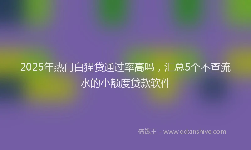 2025年热门白猫贷通过率高吗，汇总5个不查流水的小额度贷款软件