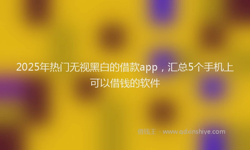 2025年热门无视黑白的借款app，汇总5个手机上可以借钱的软件
