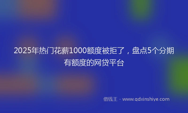 2025年热门花薪1000额度被拒了，盘点5个分期有额度的网贷平台