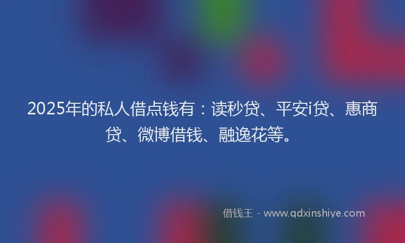 2025年的私人借点钱有：读秒贷、平安i贷、惠商贷、微博借钱、融逸花等。