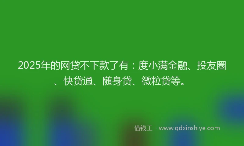 2025年的网贷不下款了有：度小满金融、投友圈、快贷通、随身贷、微粒贷等。