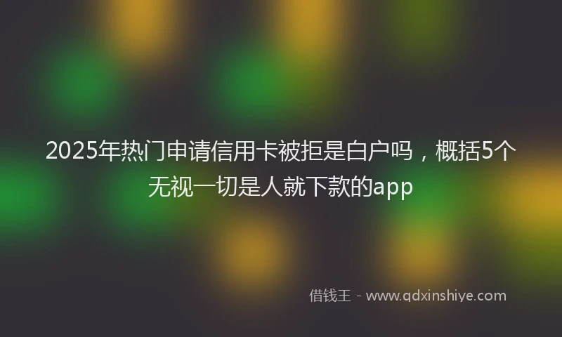2025年热门申请信用卡被拒是白户吗，概括5个无视一切是人就下款的app