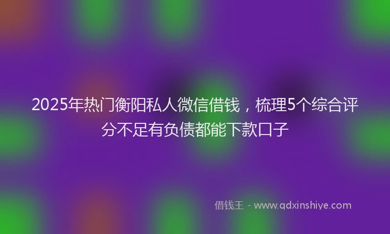 2025年热门衡阳私人微信借钱，梳理5个综合评分不足有负债都能下款口子