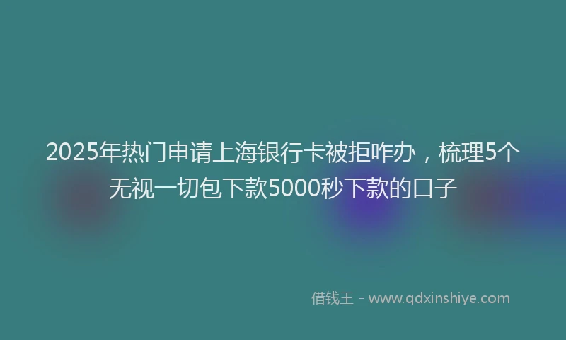 2025年热门申请上海银行卡被拒咋办，梳理5个无视一切包下款5000秒下款的口子
