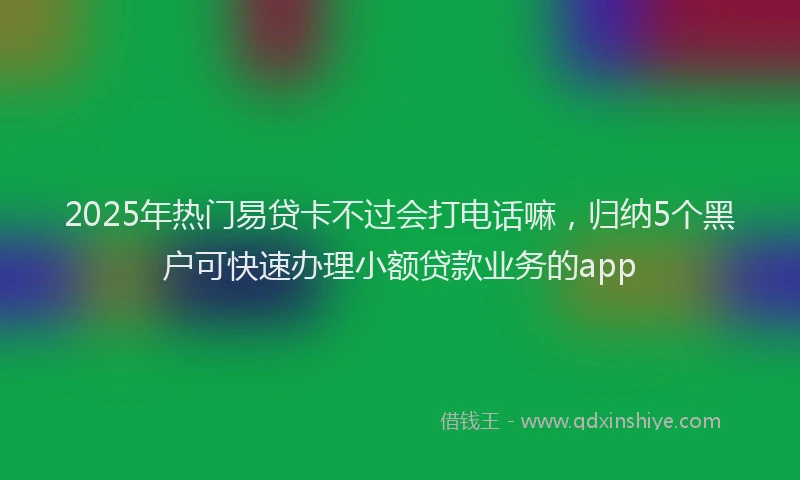 2025年热门易贷卡不过会打电话嘛，归纳5个黑户可快速办理小额贷款业务的app