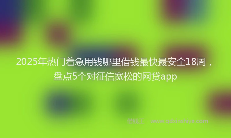 2025年热门着急用钱哪里借钱最快最安全18周，盘点5个对征信宽松的网贷app