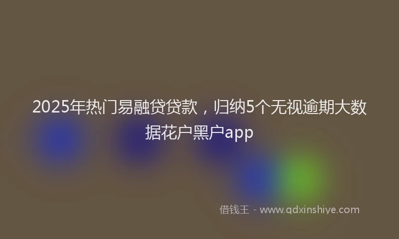 2025年热门易融贷贷款，归纳5个无视逾期大数据花户黑户app