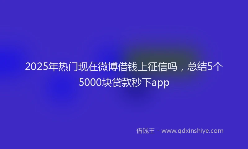 2025年热门现在微博借钱上征信吗，总结5个5000块贷款秒下app