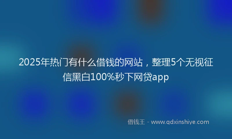 2025年热门有什么借钱的网站，整理5个无视征信黑白100%秒下网贷app