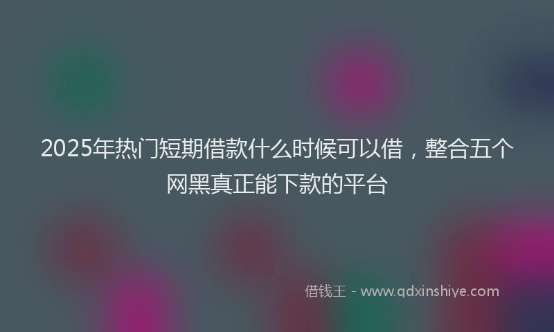 2025年热门短期借款什么时候可以借，整合五个网黑真正能下款的平台