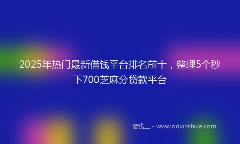 2025年热门最新借钱平台排名前十，整理5个秒下700芝麻分贷款平台