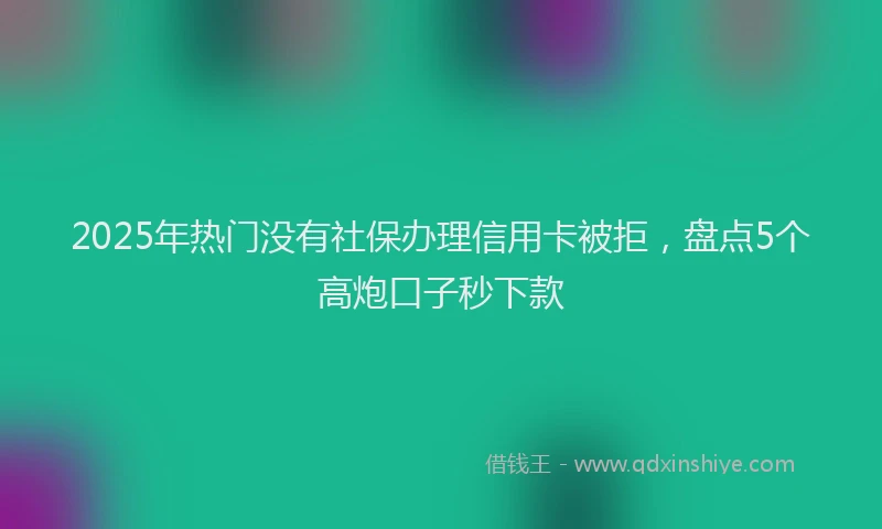 2025年热门没有社保办理信用卡被拒，盘点5个高炮口子秒下款