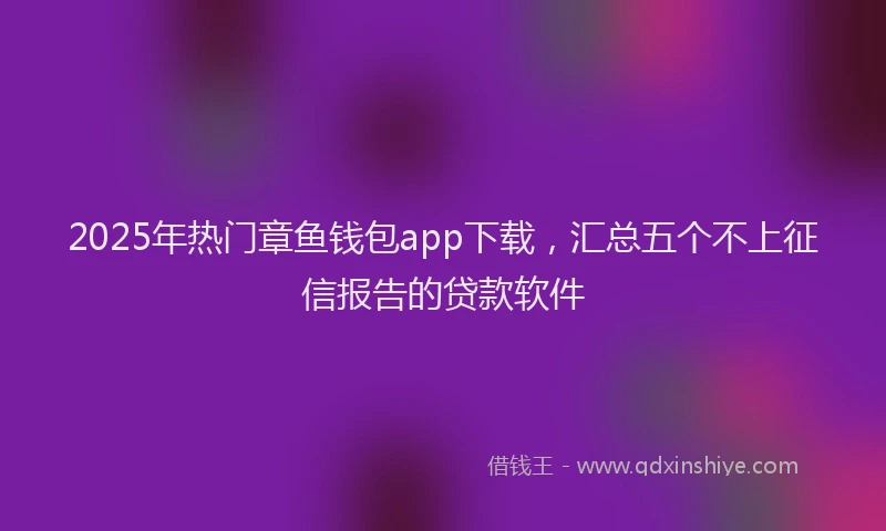 2025年热门章鱼钱包app下载，汇总五个不上征信报告的贷款软件