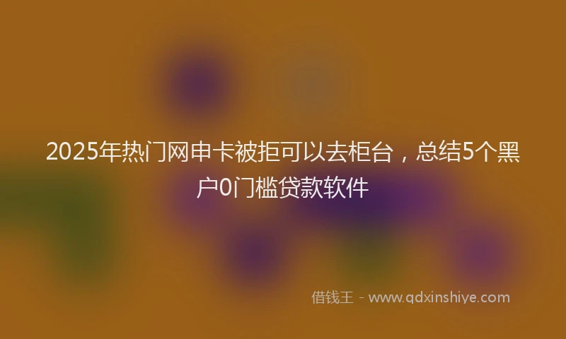 2025年热门网申卡被拒可以去柜台，总结5个黑户0门槛贷款软件
