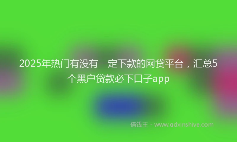 2025年热门有没有一定下款的网贷平台，汇总5个黑户贷款必下口子app