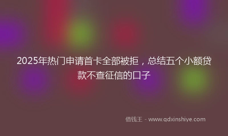 2025年热门申请首卡全部被拒，总结五个小额贷款不查征信的口子
