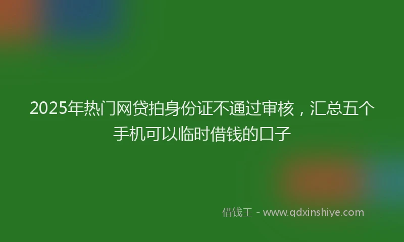2025年热门网贷拍身份证不通过审核，汇总五个手机可以临时借钱的口子