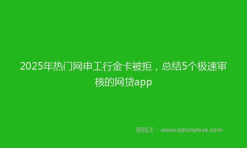 2025年热门网申工行金卡被拒，总结5个极速审核的网贷app