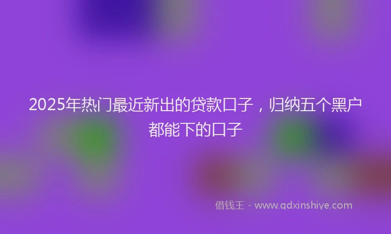 2025年热门最近新出的贷款口子，归纳五个黑户都能下的口子