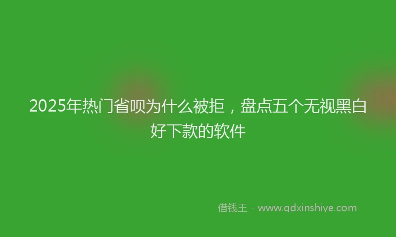 2025年热门省呗为什么被拒，盘点五个无视黑白好下款的软件