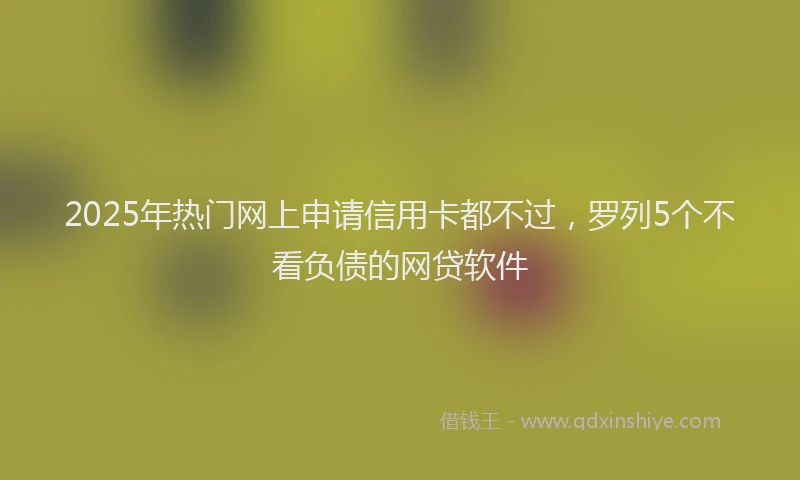 2025年热门网上申请信用卡都不过，罗列5个不看负债的网贷软件