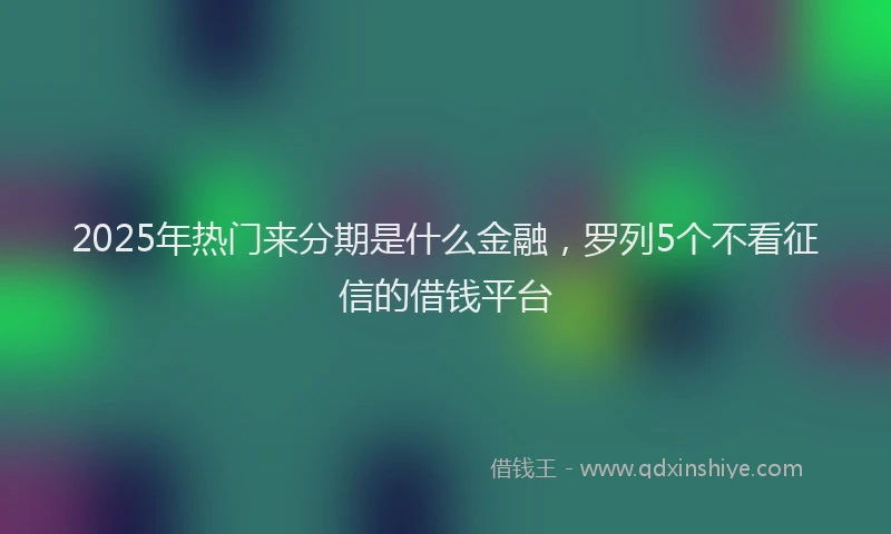 2025年热门来分期是什么金融，罗列5个不看征信的借钱平台