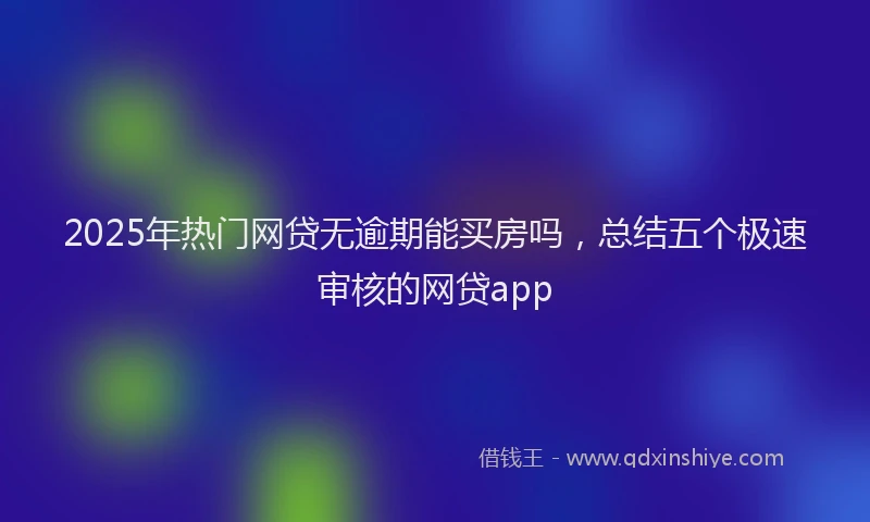 2025年热门网贷无逾期能买房吗，总结五个极速审核的网贷app