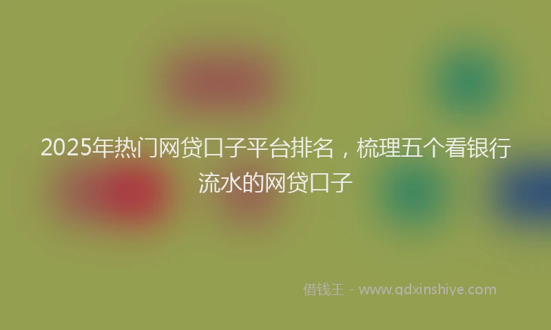2025年热门网贷口子平台排名，梳理五个看银行流水的网贷口子