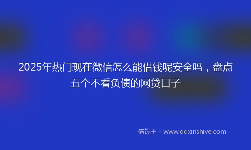 2025年热门现在微信怎么能借钱呢安全吗，盘点五个不看负债的网贷口子