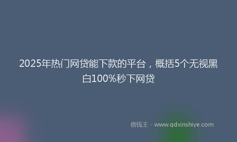 2025年热门网贷能下款的平台，概括5个无视黑白100%秒下网贷