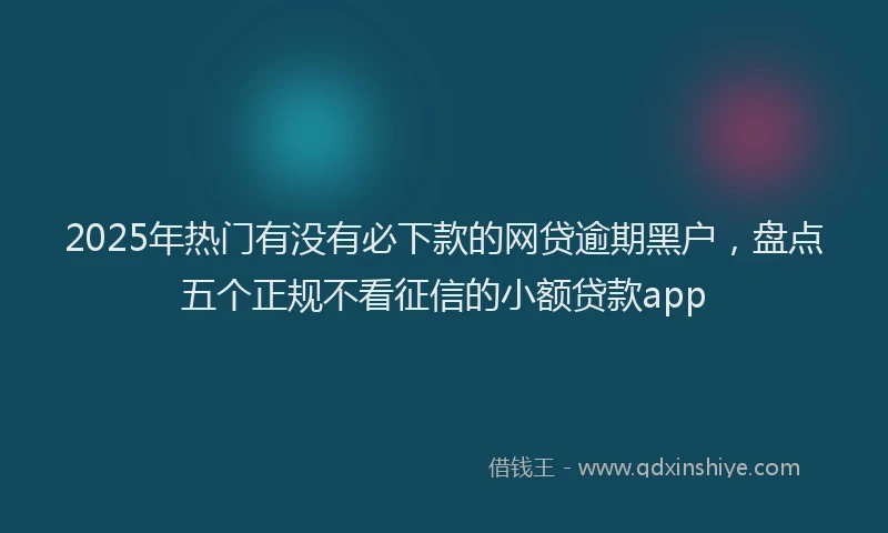 2025年热门有没有必下款的网贷逾期黑户，盘点五个正规不看征信的小额贷款app