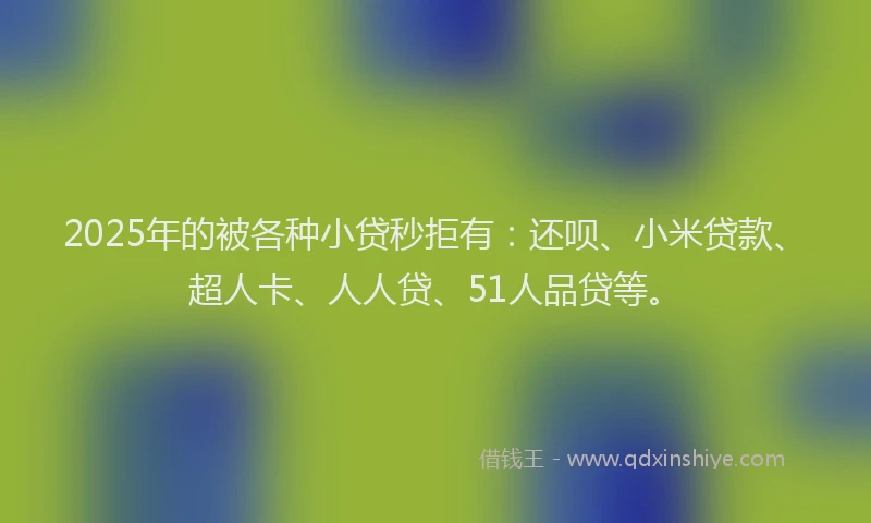 2025年的被各种小贷秒拒有：还呗、小米贷款、超人卡、人人贷、51人品贷等。