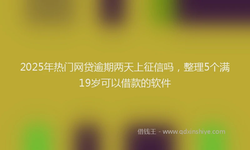 2025年热门网贷逾期两天上征信吗，整理5个满19岁可以借款的软件