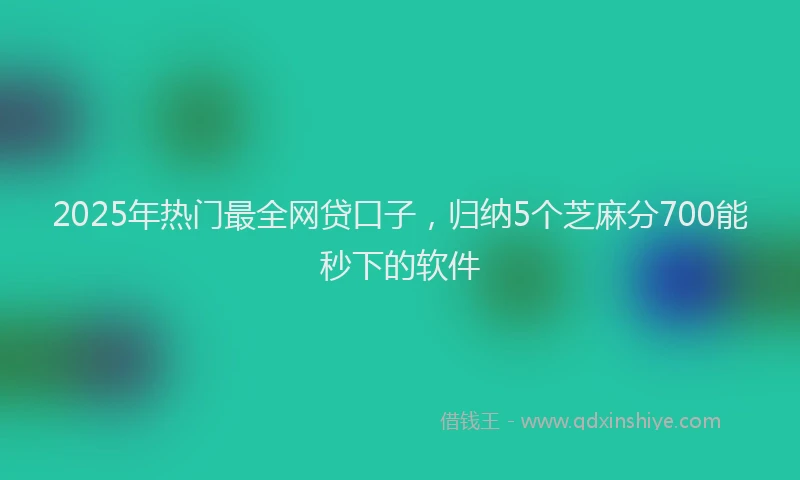 2025年热门最全网贷口子，归纳5个芝麻分700能秒下的软件