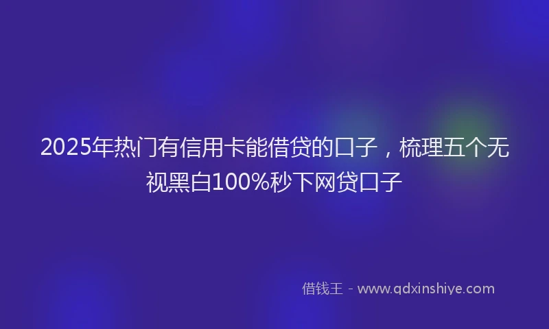 2025年热门有信用卡能借贷的口子，梳理五个无视黑白100%秒下网贷口子