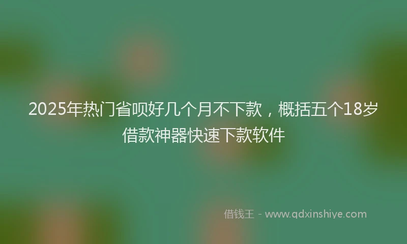 2025年热门省呗好几个月不下款，概括五个18岁借款神器快速下款软件