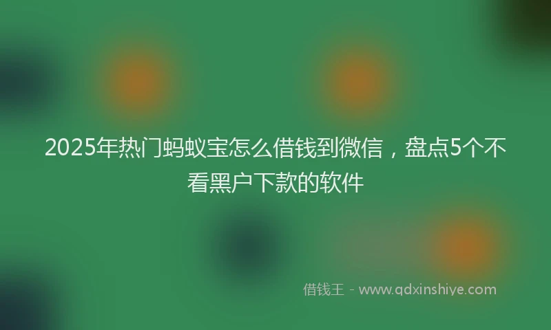 2025年热门蚂蚁宝怎么借钱到微信，盘点5个不看黑户下款的软件