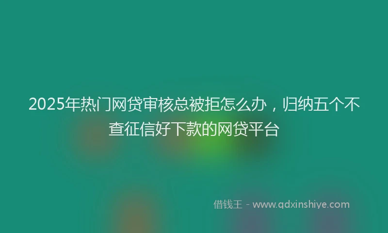 2025年热门网贷审核总被拒怎么办，归纳五个不查征信好下款的网贷平台