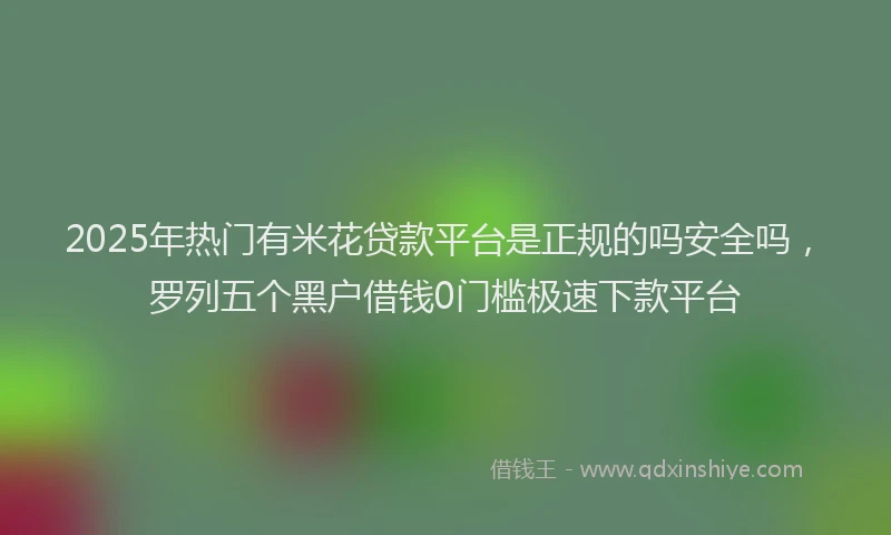 2025年热门有米花贷款平台是正规的吗安全吗，罗列五个黑户借钱0门槛极速下款平台