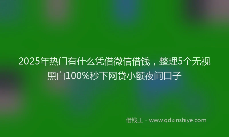 2025年热门有什么凭借微信借钱，整理5个无视黑白100%秒下网贷小额夜间口子