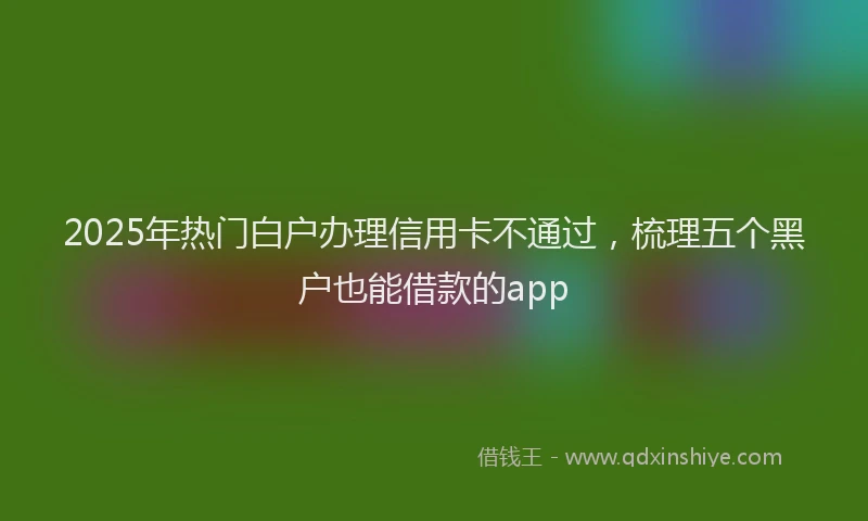 2025年热门白户办理信用卡不通过，梳理五个黑户也能借款的app